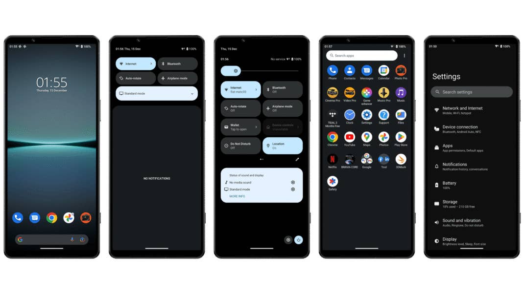 Screenshots der Smartphone-Oberfläche Screenshots der Smartphone-Oberfläche
