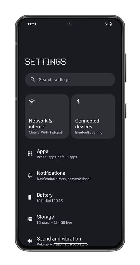 Screenshot vom CMF Phone 1, der das Nothing OS 2.6-Interface zeigt