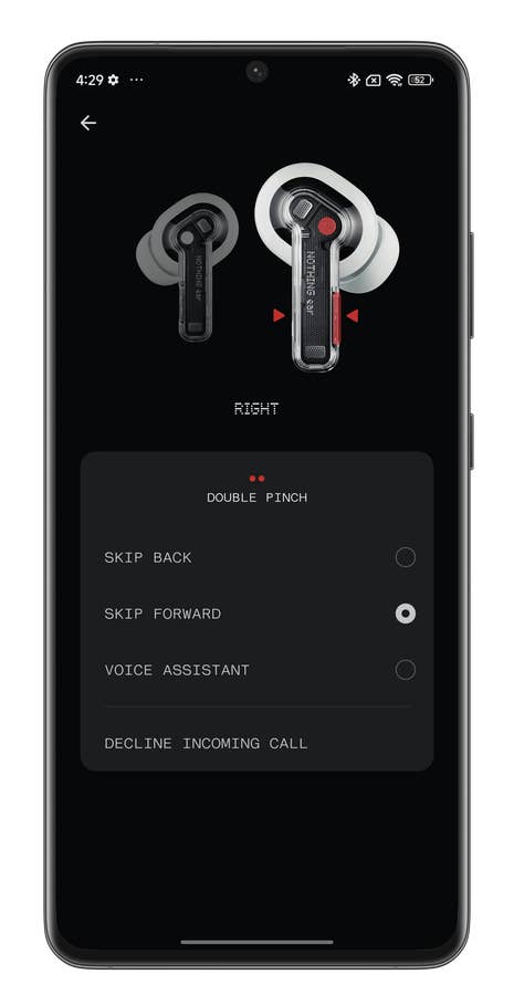 Nothing X: App-Screenshots