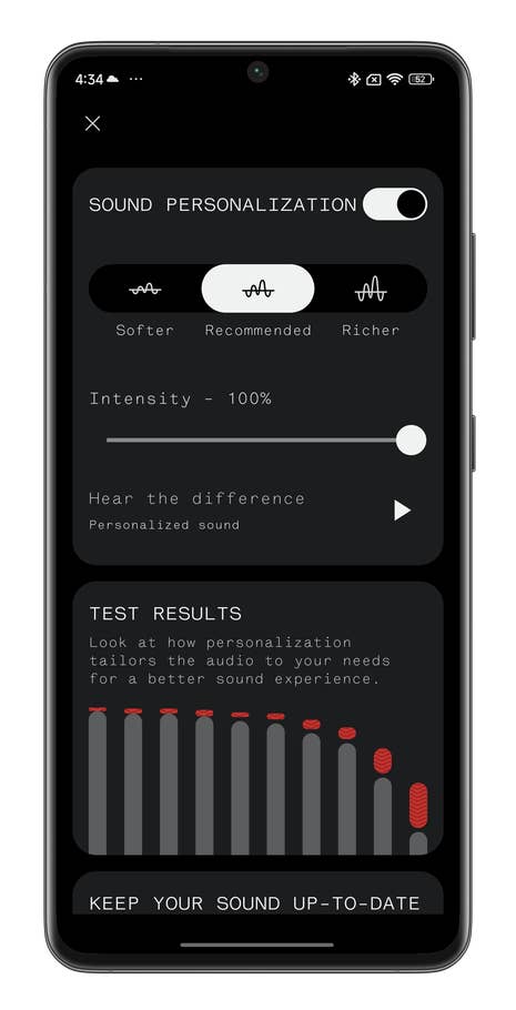 Nothing X: App-Screenshots