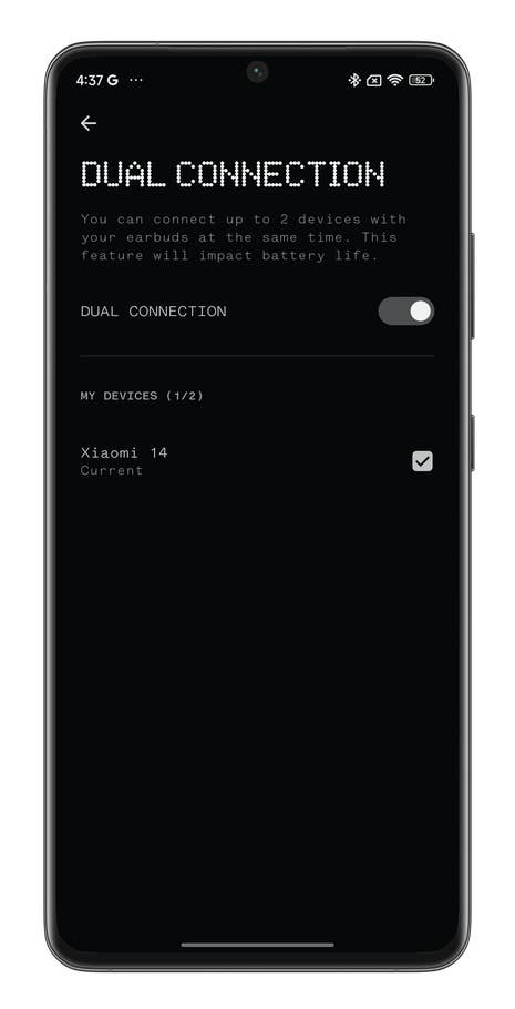 Nothing X: App-Screenshots