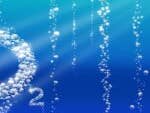 o2 Zeichen mit Wasserblasen