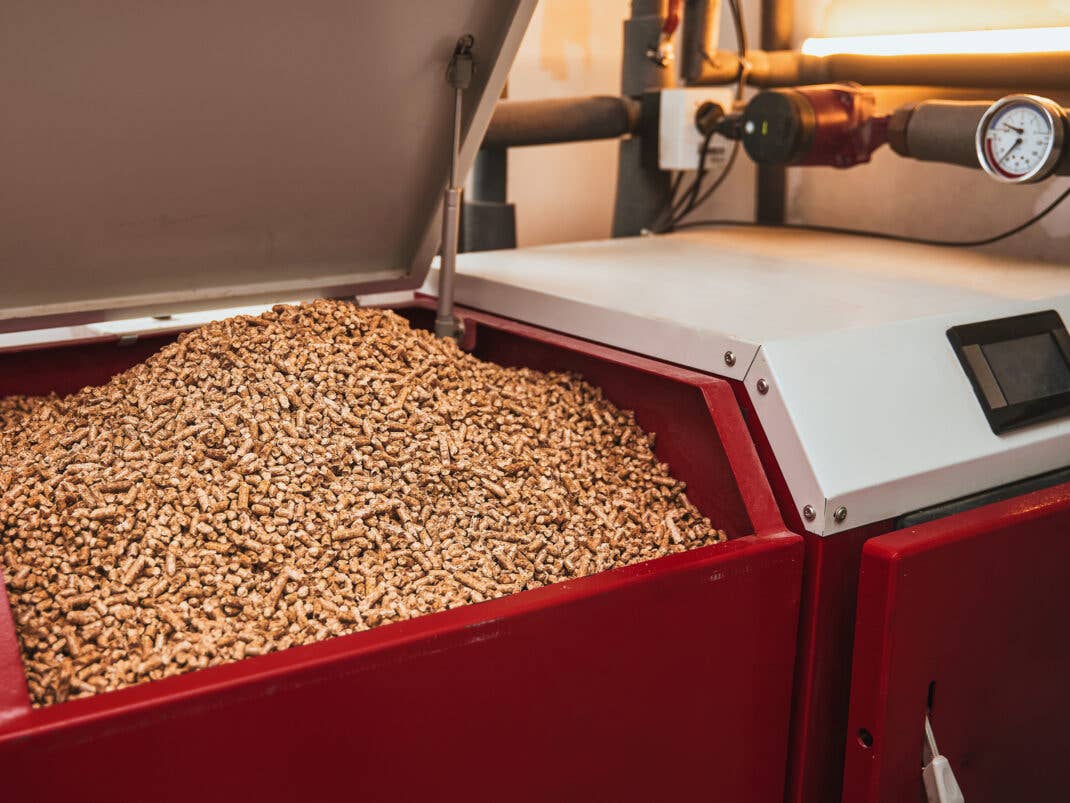 Pelletheizung Sinnbild für Holzheizungen