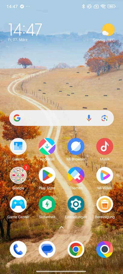 Der Homescreen mit HyperOS 2 auf dem Poco X7 Pro