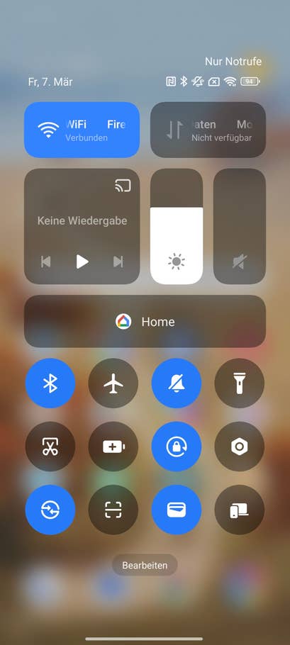 Das Kontrollzentrum in HyperOS 2 auf dem Poco X7 Pro
