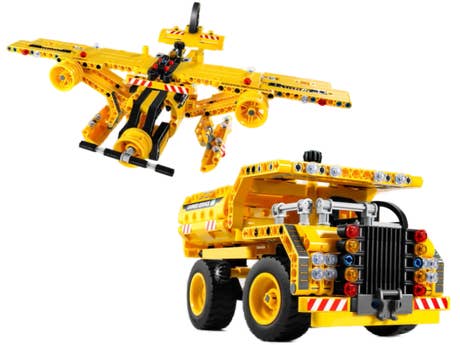 qihui-engineering-dump-truck-plus-aircraft-2-in-1-6802 qihui-engineering-dump-truck-plus-aircraft-2-in-1-6802