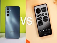 Ein Samsung Galaxy A16 Smartphone links vs. ein Nothing CMF Phone 1 rechts.