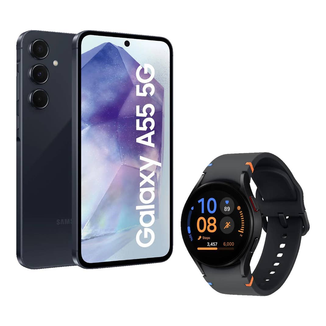 Samsung Galaxy A55 und Samsung Galaxy Watch FE