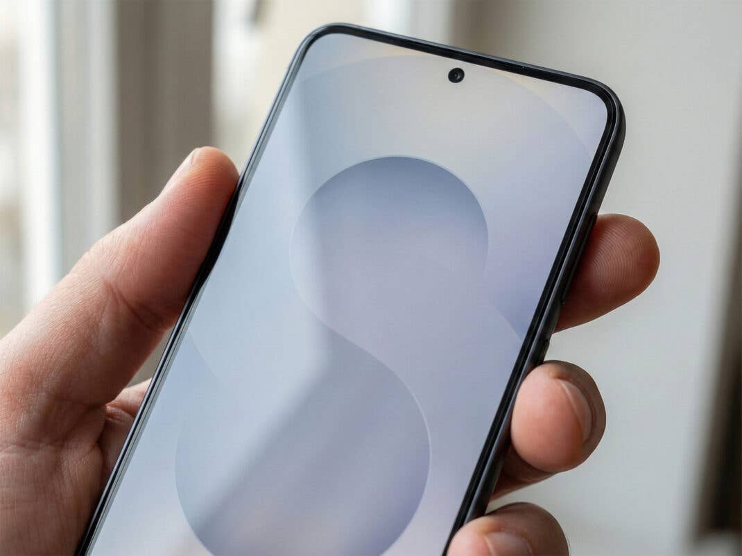 Das Samsung Galaxy S25 in den Händen einer Person