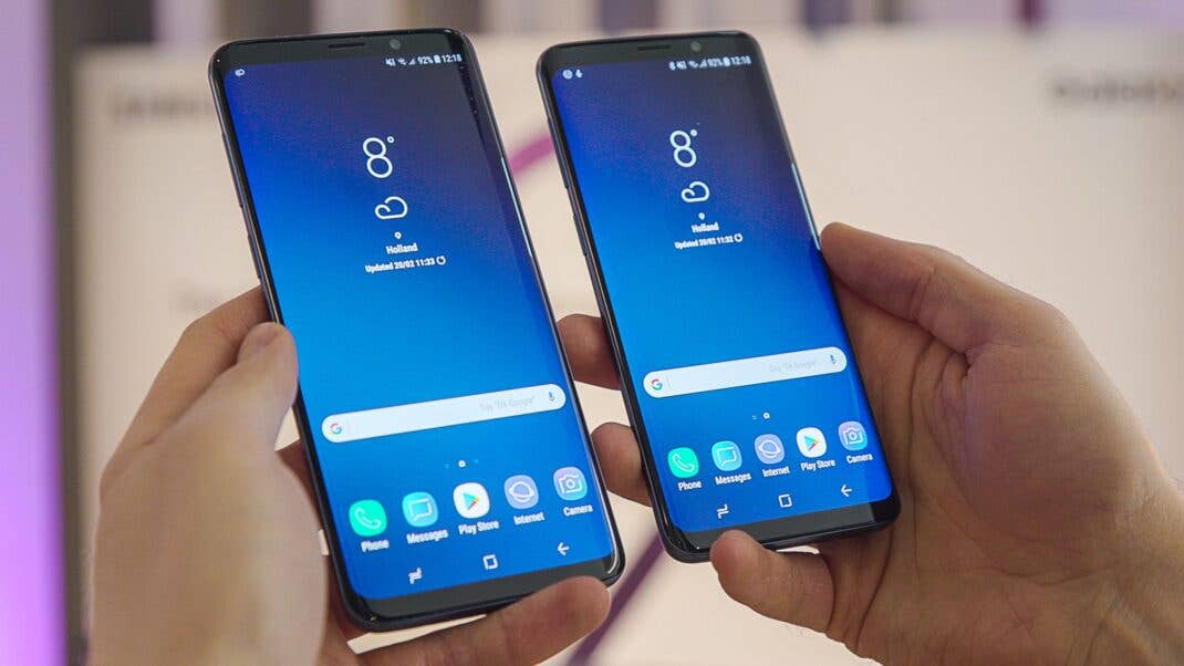 samsung galaxy s9 vs s9 plus front c2vx