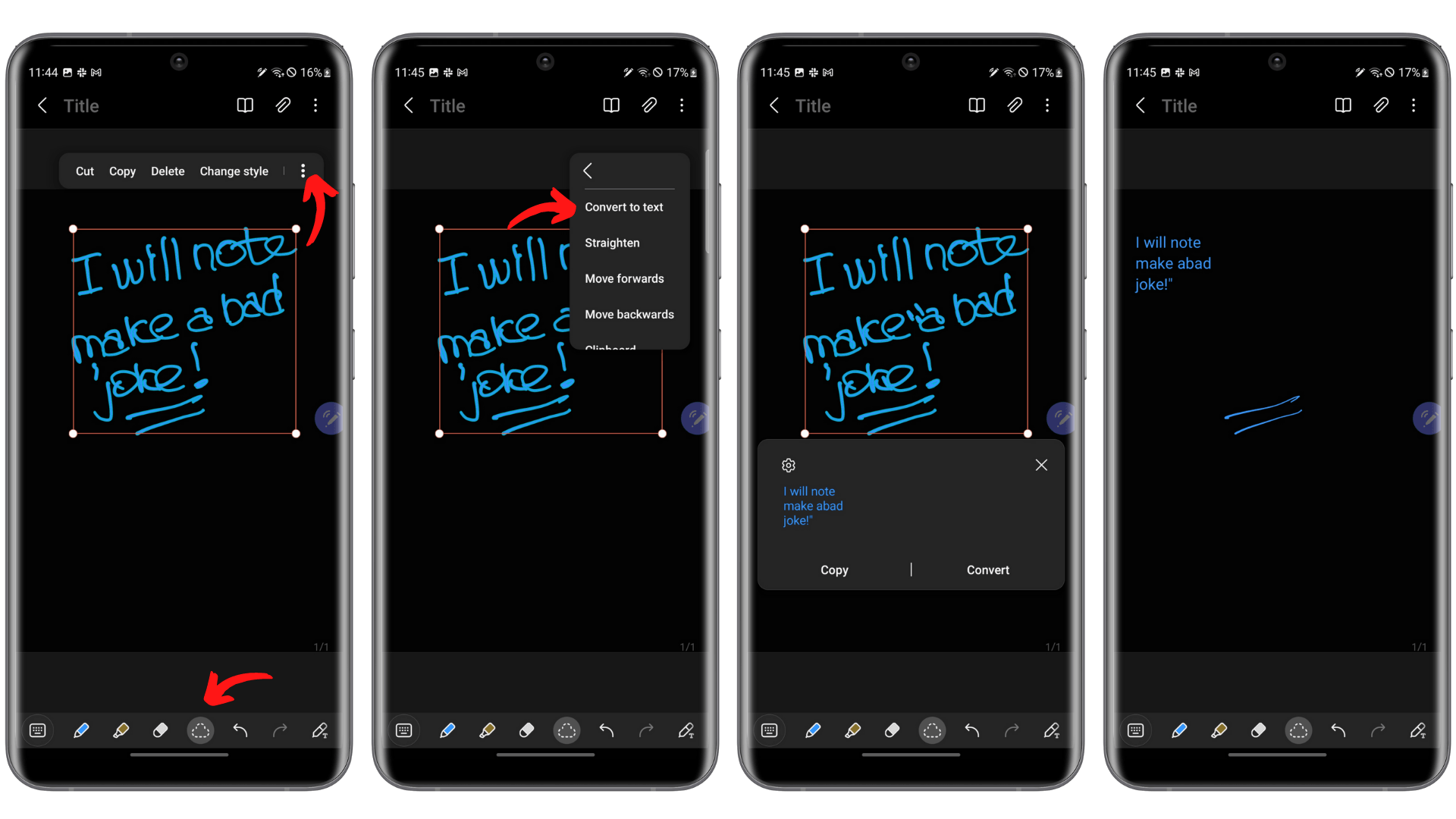 S Pen Screenshots zum Konvertieren von Text