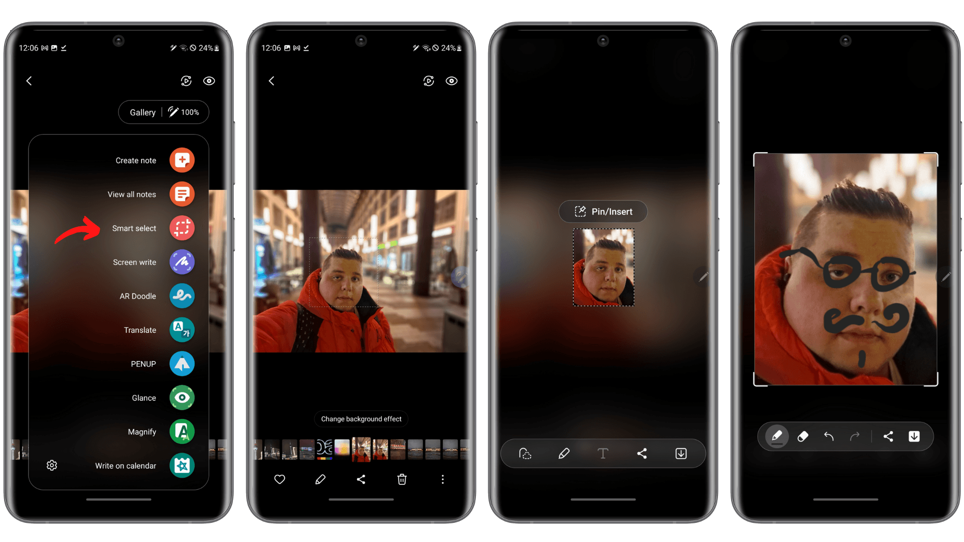 S Pen Screenshots zum Smart Select