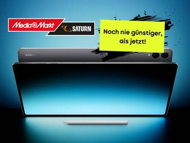 Samsung Galaxy Tab S11 mit einem MediaMarkt/Saturn-Logo