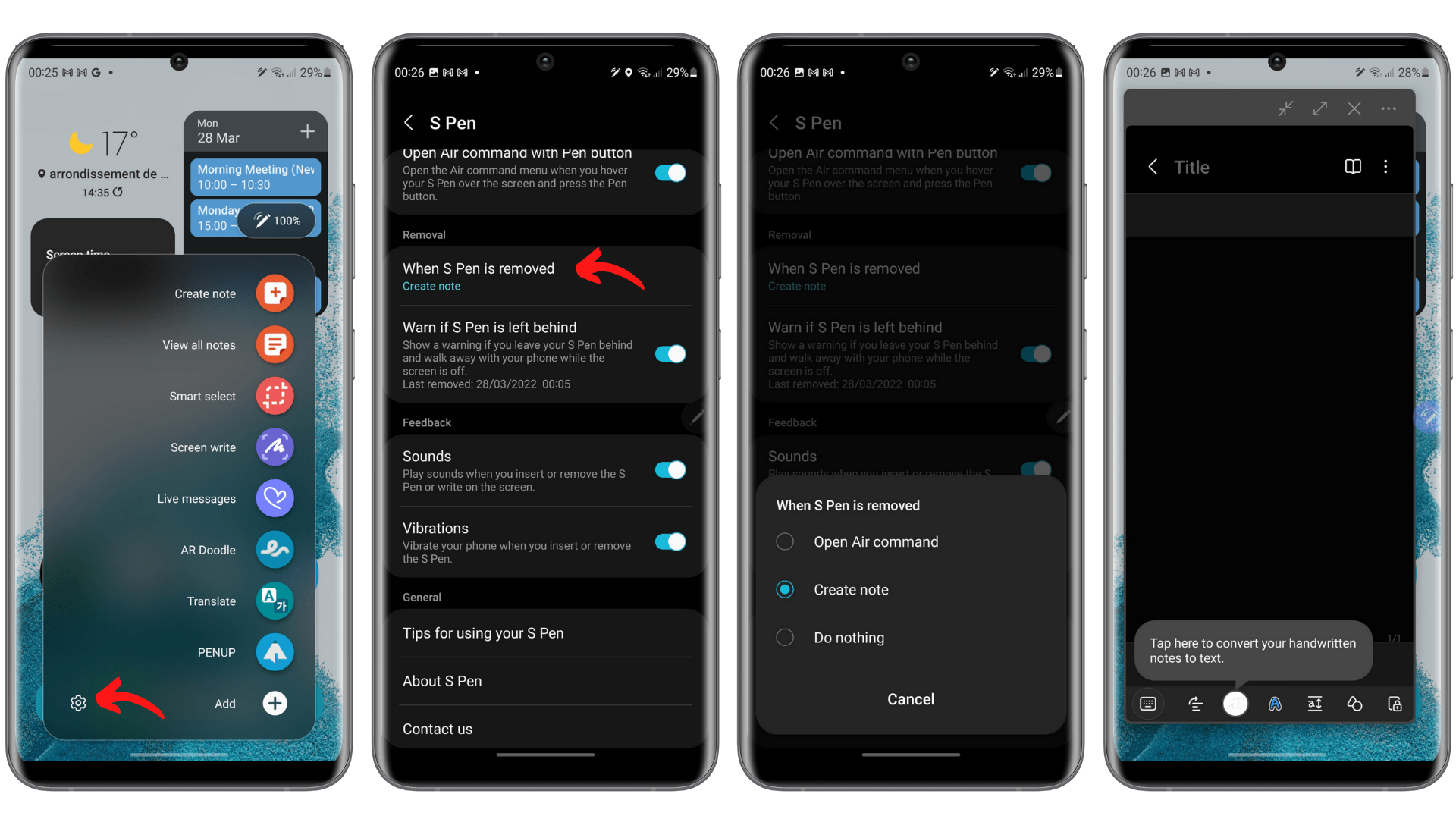 Samsung Galaxy S22 Ultra S Pen Gesten