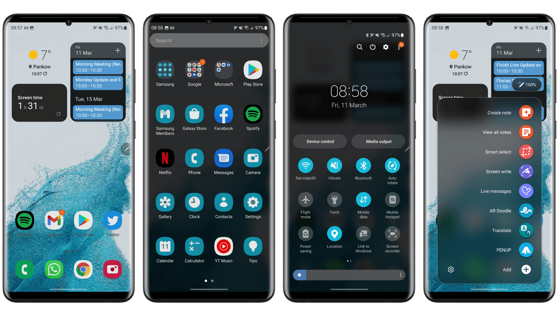 Screenshots der OneUI 4.0 auf dem Galaxy S22 Ultra