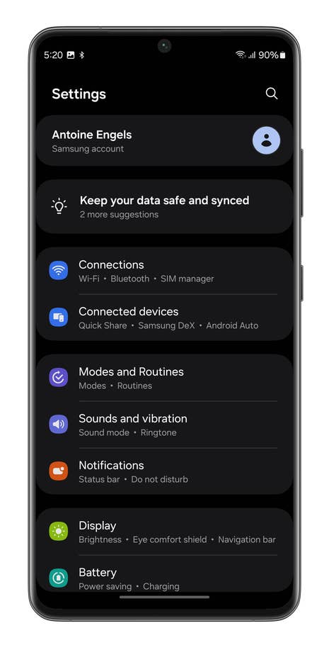 Screenshot von One UI 6 auf dem Samsung Galaxy S24 Ultra