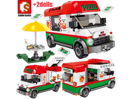 Foto: Klemmbaustein Sembo Pizza Mobile Truck Technic (601305)