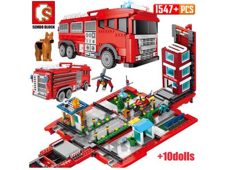 Klemmbaustein Sembo Red Miniature City Fire Truck Technic (603063) Foto: Klemmbaustein Sembo Red Miniature City Fire Truck Technic (603063)