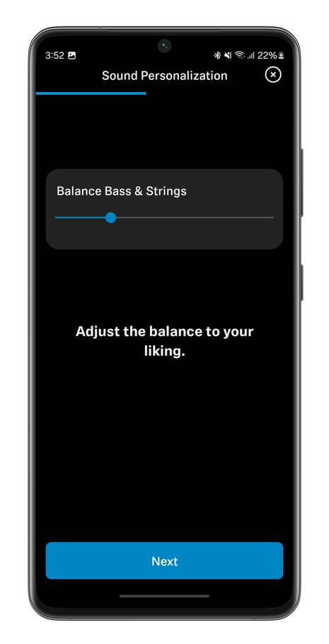 Bildschirmfoto der Smart Control App für das Sennheiser Accentum Plus Wireless Headset