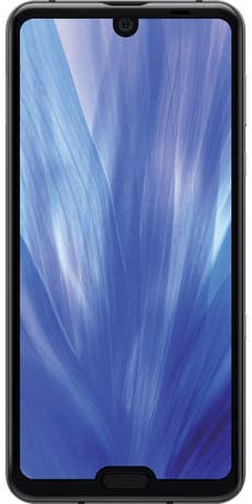 Das Sharp Aquos R3 in Schwarz in der Frontalansicht