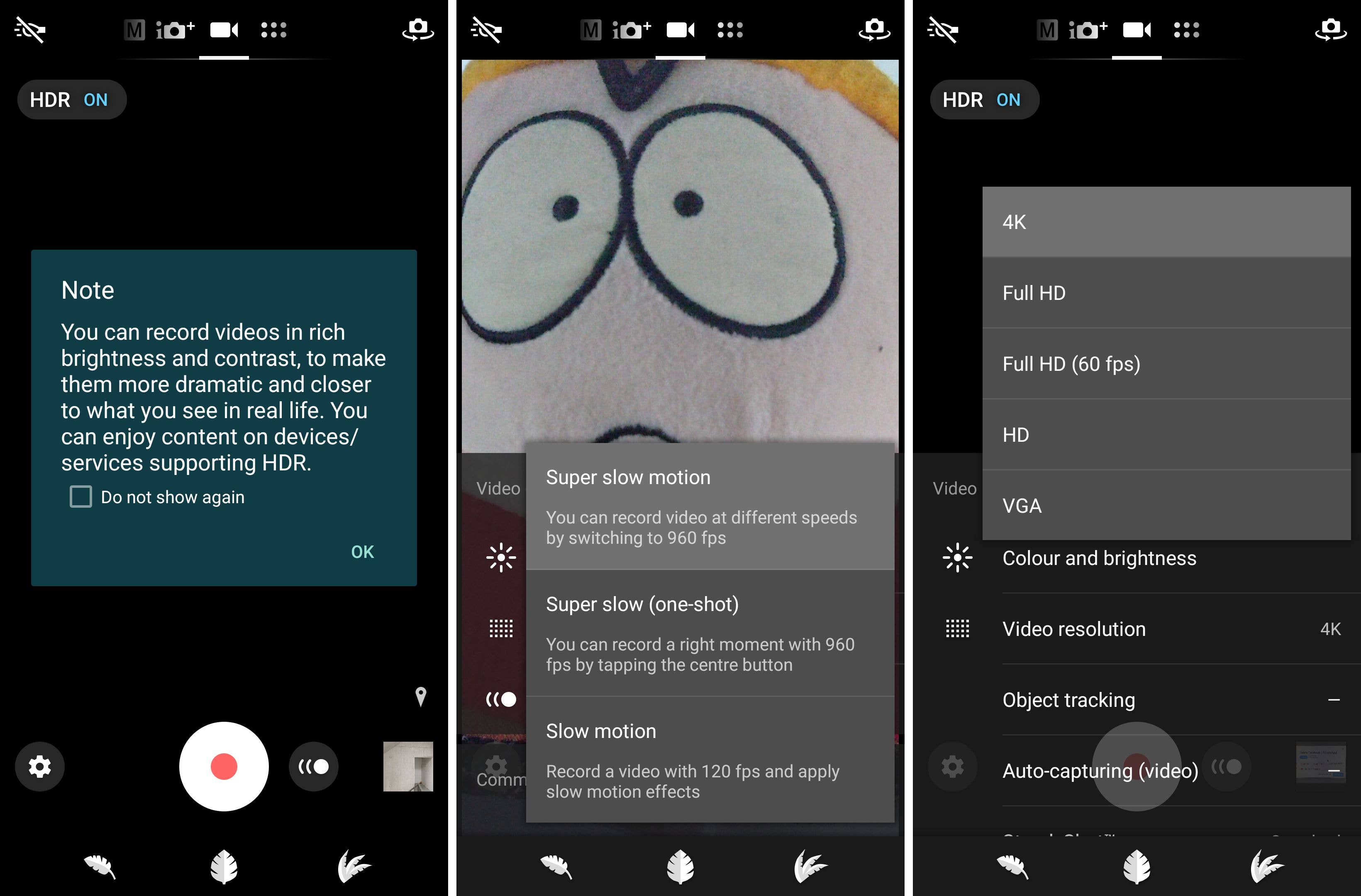 sony xperia xz2 compact video mode