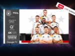 TCL 98C61BX7 vor schwarzem Hintergrund mit Angebotspreis