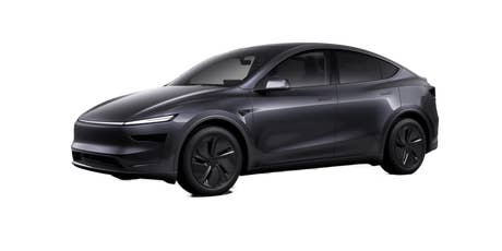 tesla-model-y-2025-hinterradantrieb-seitlich-vorn-grau tesla-model-y-2025-hinterradantrieb-seitlich-vorn-grau