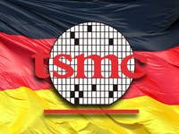 TSMC-Logo auf einer deutschen Fahne