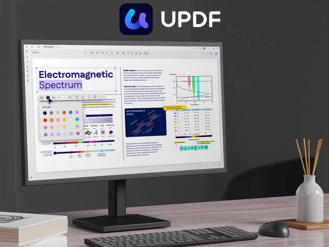 UPDF wird auf einem Computer-Bildschirm gezeigt