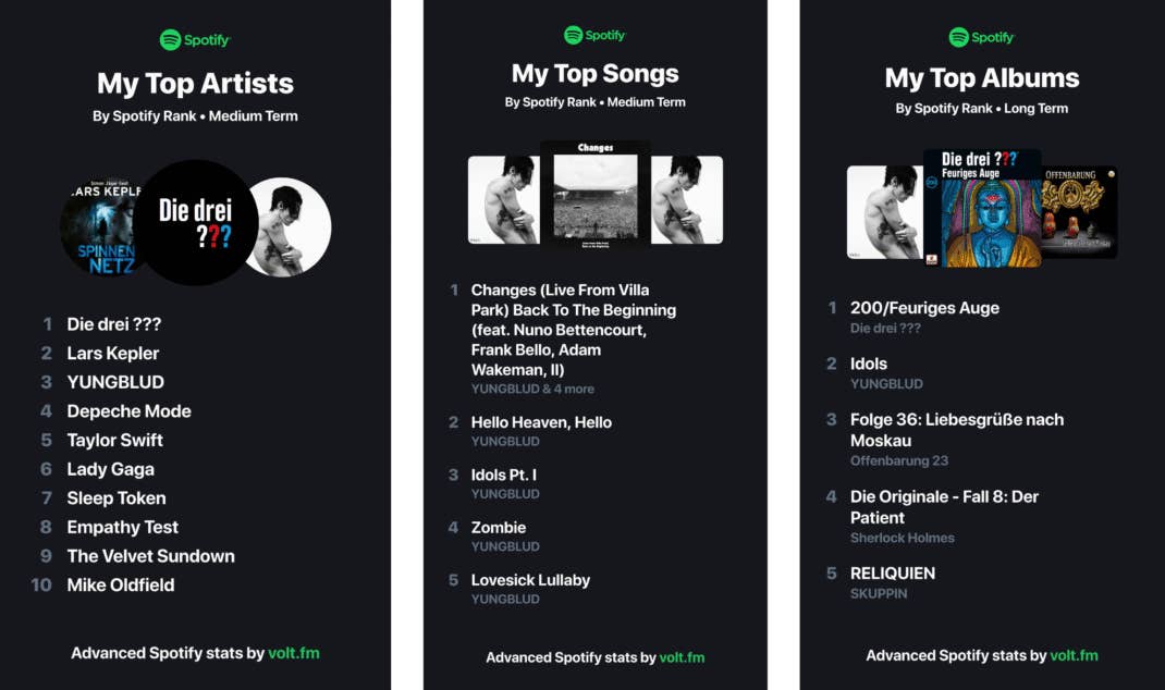 Screenshots von Volt.fm