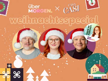 Casi, Johanna und Fabi mit Weihnachsmützen