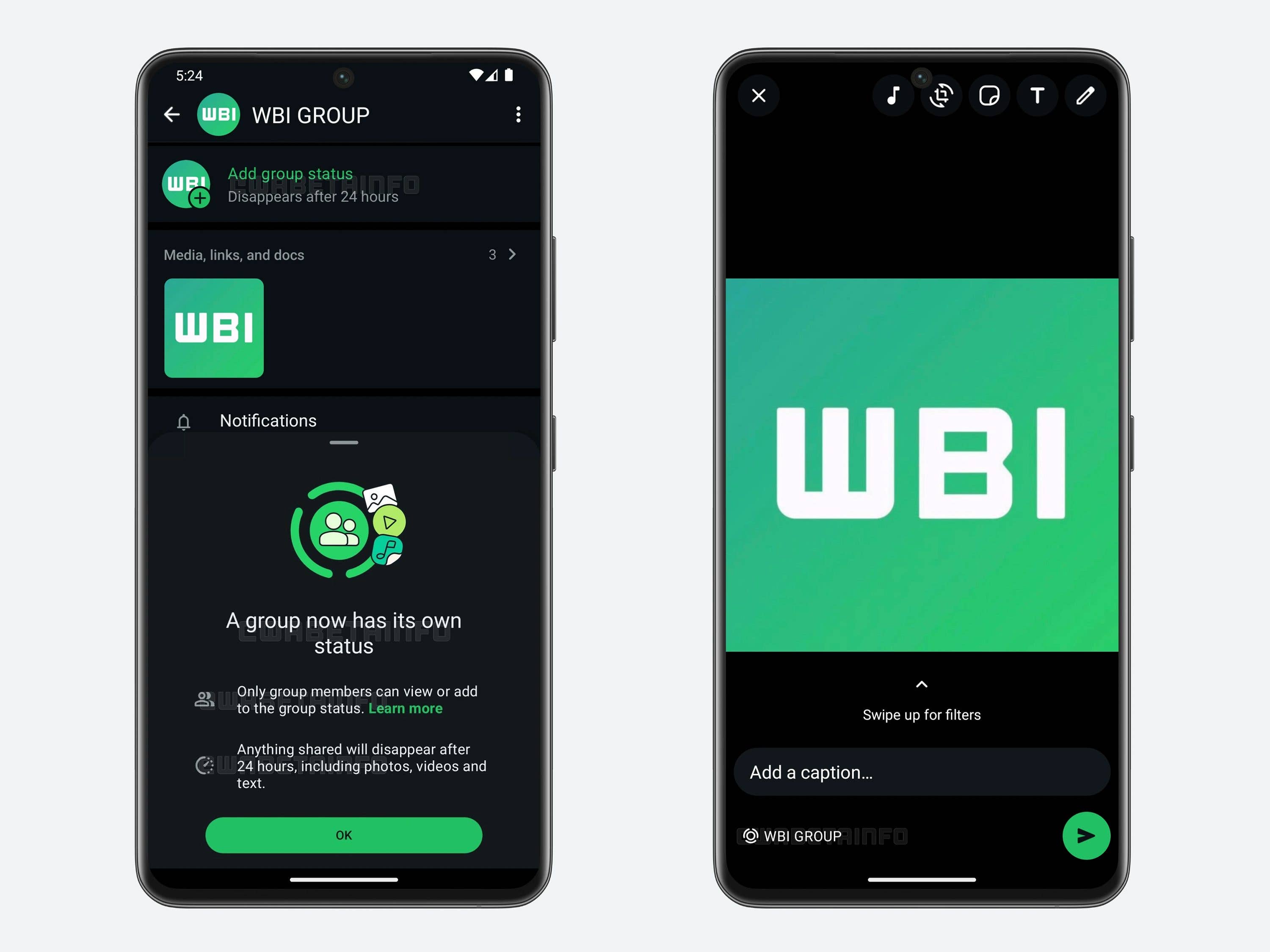 Gruppen mit Statusmeldungen in der WhatsApp-Beta
