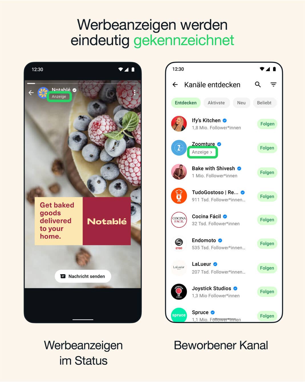 So sieht die neue Werbung in WhatsApp aus