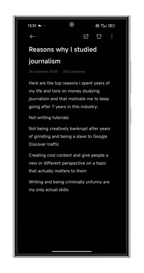 Ein Screenshot von einem Xiaomi-Smartphone, der die AI Notes-Funktion von HyperOS zeigt.