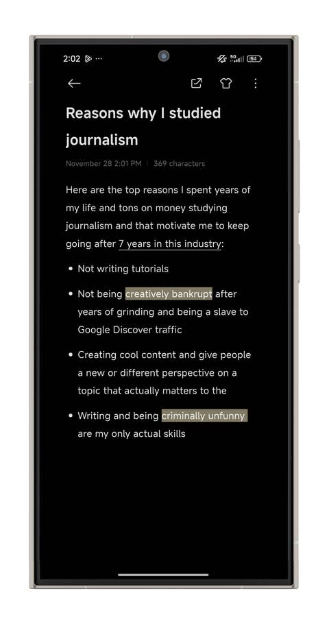 Ein Screenshot von einem Xiaomi-Smartphone, der die KI-Notizen-Funktion von HyperOS zeigt.