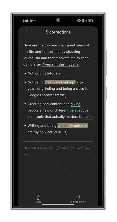 Ein Screenshot von einem Xiaomi-Smartphone, der die KI-Notizen-Funktion von HyperOS zeigt.