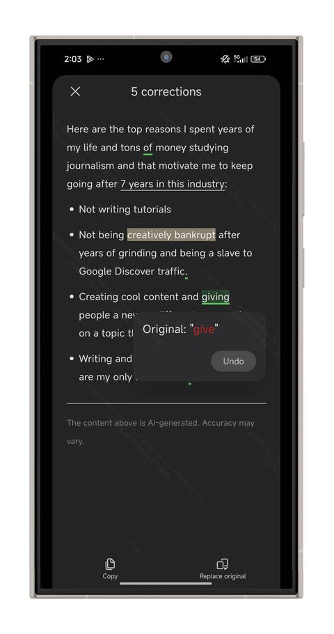 Ein Screenshot von einem Xiaomi-Smartphone, der die KI-Notizen-Funktion von HyperOS zeigt.