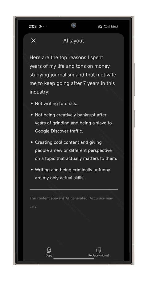 Ein Screenshot von einem Xiaomi-Smartphone, der die KI-Notizen-Funktion von HyperOS zeigt.