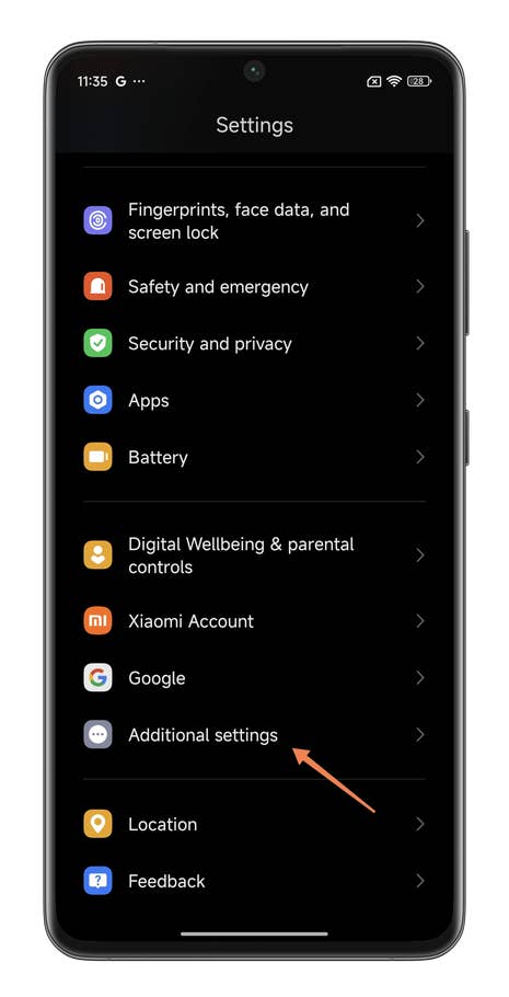 Screenshot von Xiaomis Fill-Light-Funktion