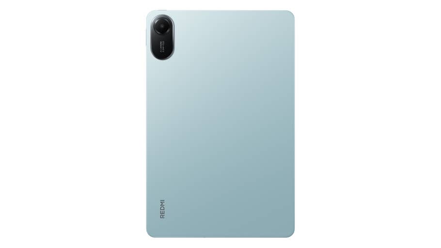 Rückansicht eines Xiaomi Redmi Pad 2 in Hellblau mit einer Kamera in der oberen linken Ecke.